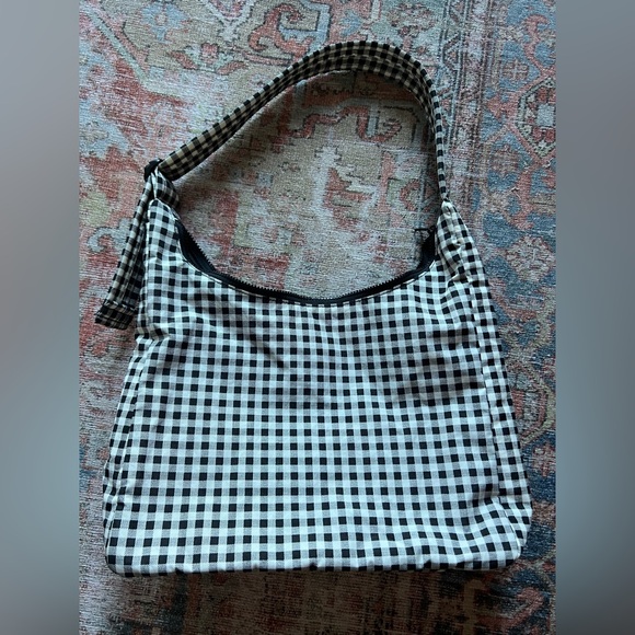 BAGGU Bags Baggu Black And White Checkered Nylon Shoulder Bag